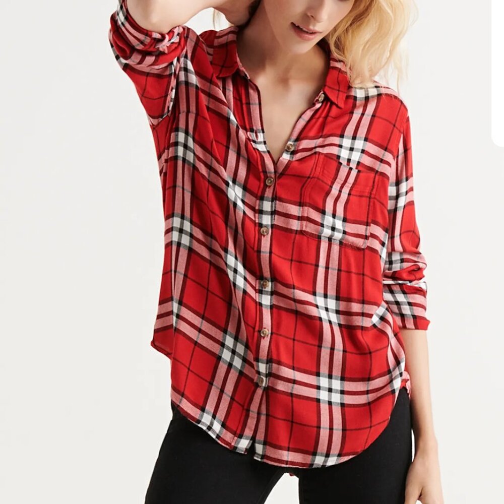 Lucky Brand Bungalow Plaid button down shirt size small